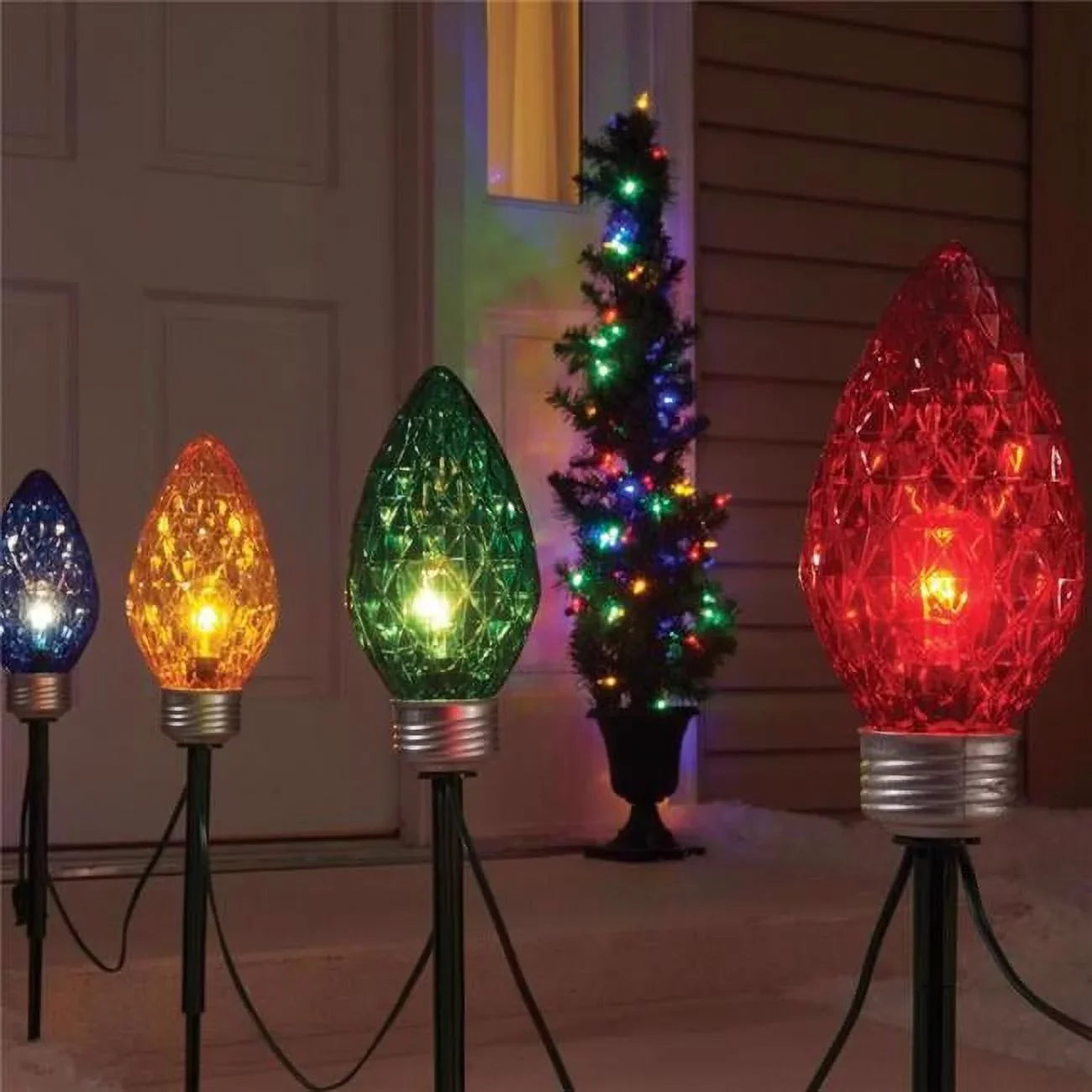 Celebrations  13 in. Incandescent Multi Pathway Decor Faceted C9 Bulb Lights