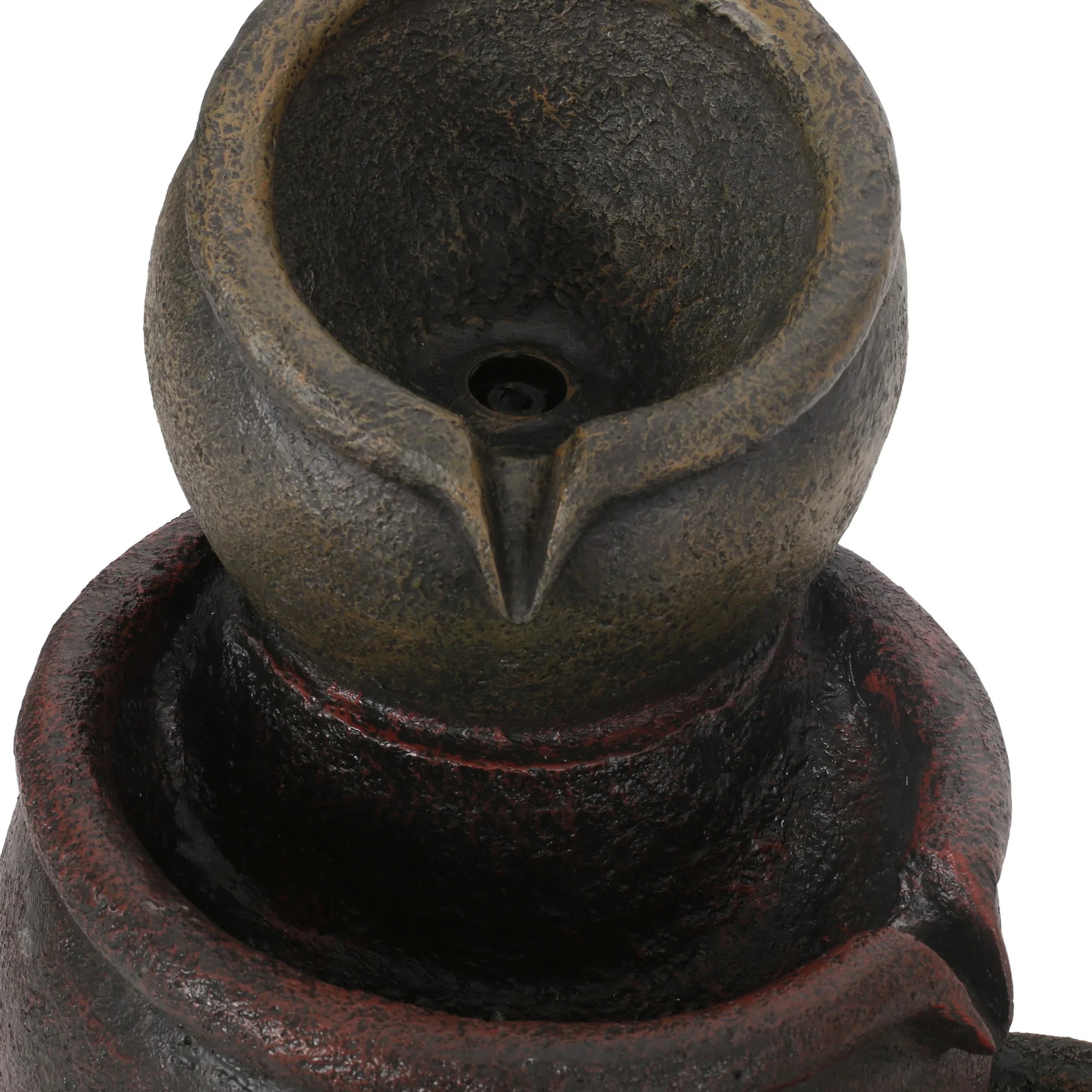 Studio Morrigan Outdoor 3 Tier Jar Fountain, Rustic Multibrown
