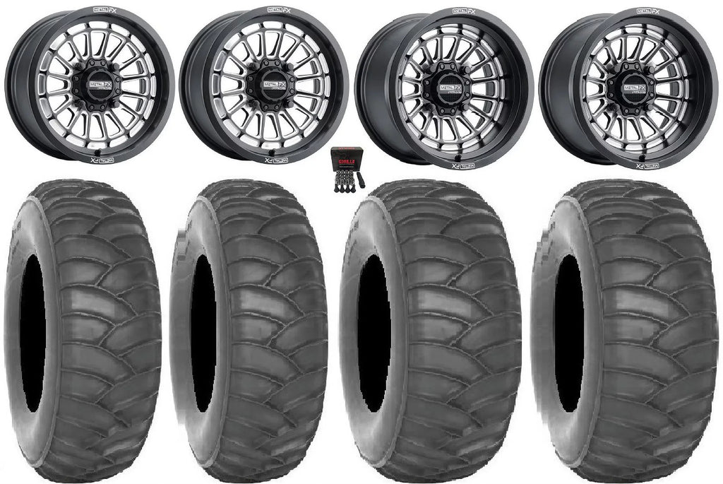 MetalFX Delta  15x7/15x10 Wheels Bk 33" SS360/ Tires Can-Am Maverick X3 / Honda Pioneer 1000 / Talon