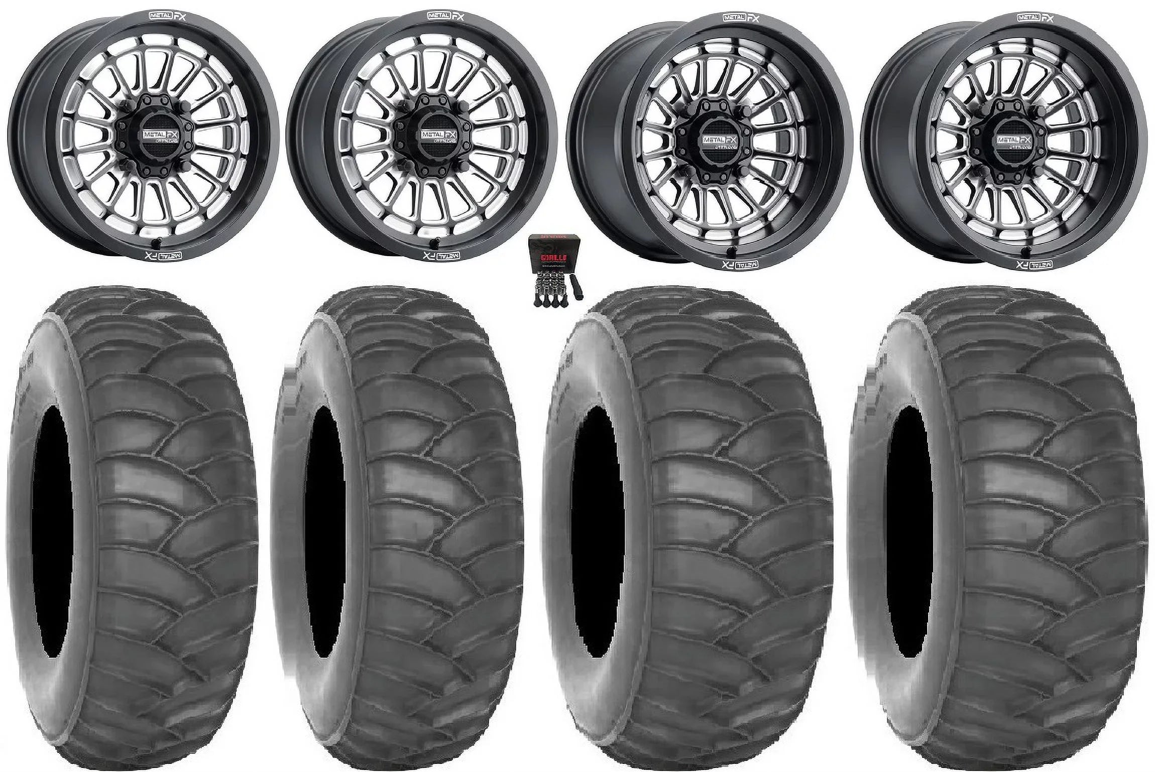 MetalFX Delta  15x7/15x10 Wheels Bk 33" SS360/ Tires Can-Am Maverick X3 / Honda Pioneer 1000 / Talon