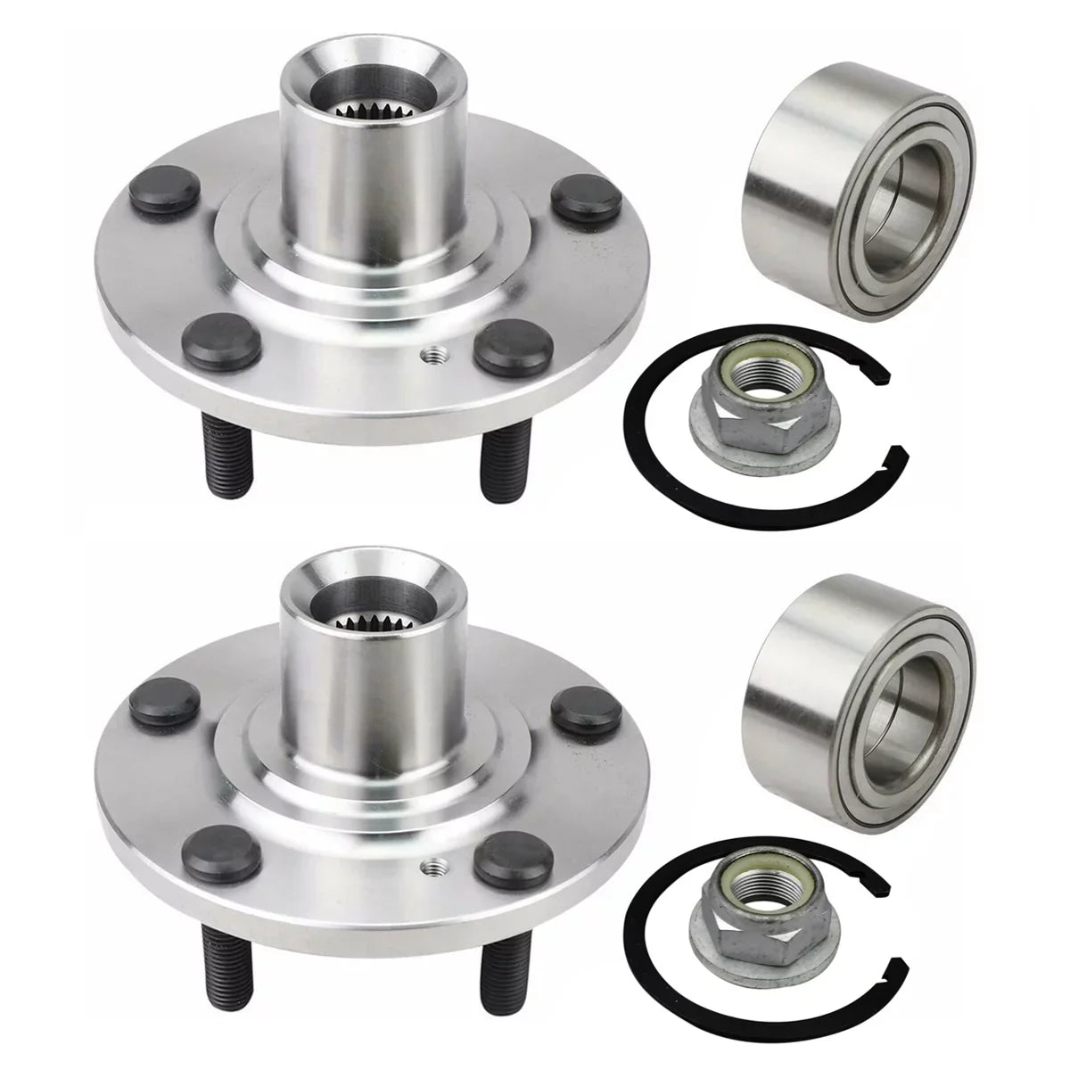 AutoShack Front Wheel Hub Bearing Set of 2 Driver and Passenger Side Replacement for 2007 2008 2009 2010 Ford Edge 2007-2010 Lincoln  3.5L V6   5-Lug HB618519PR