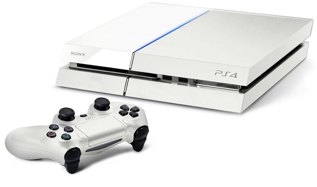 Sony PlayStation 4 500GB Gaming Console White, Headset 2 Controller With Cleaning Kit Like New