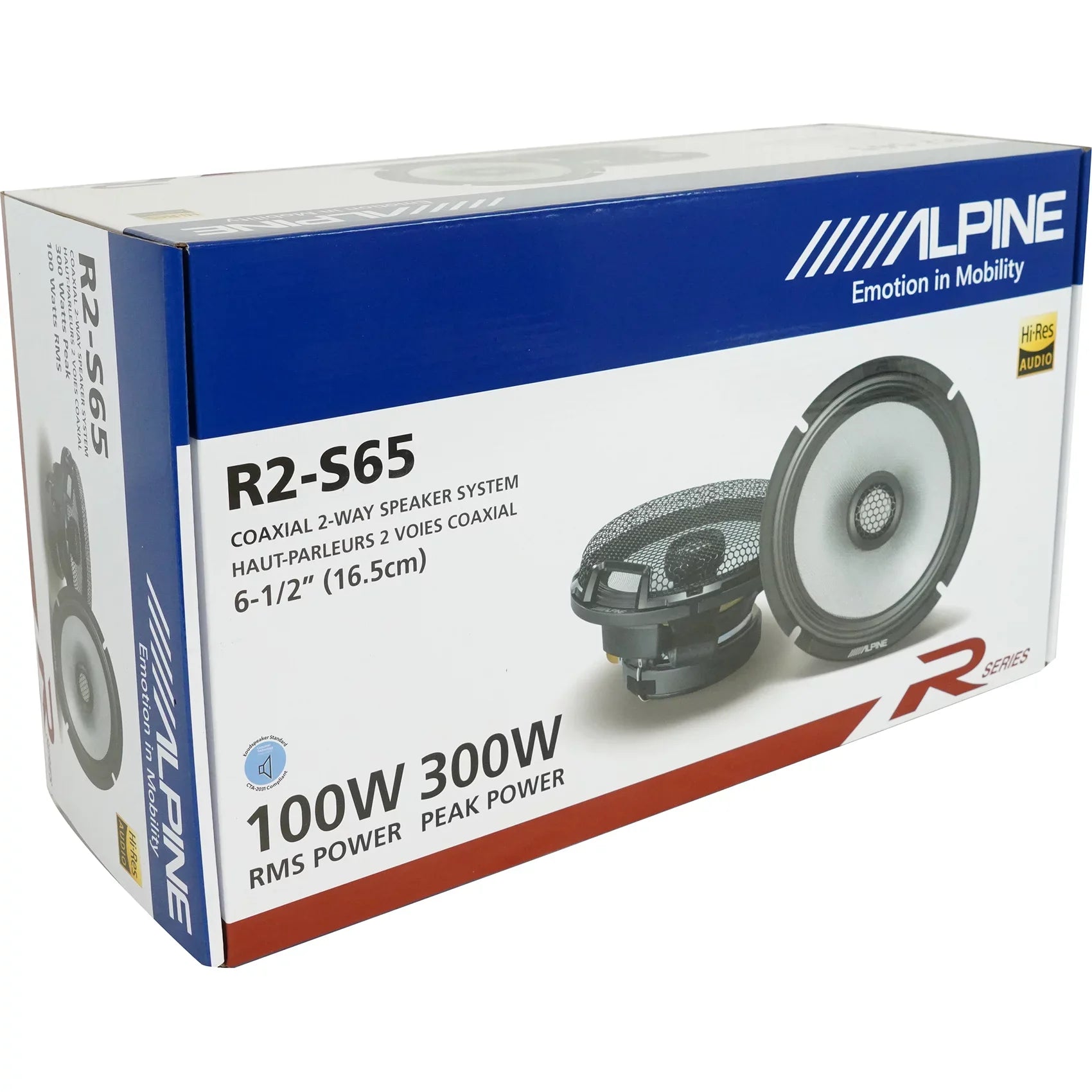 (4) Alpine R2-S65 6.5" 2-Way Car Audio Speakers High-Resolution Certified