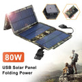 Paddsun 80W  Solar Panel Folding Power Bank Outdoor Camping Hiking Phone Charger