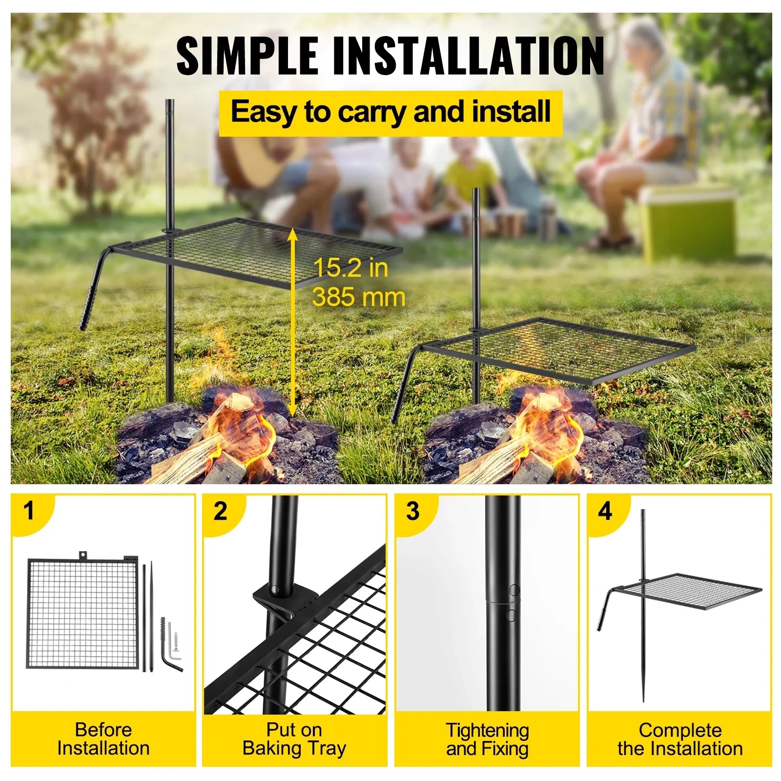 Swivel Grill Campfire Swivel Grill Heavy Duty Over Fire Grill for