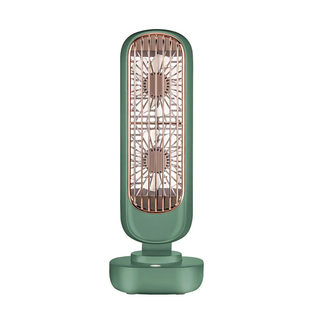 Anself Small Desk Tower Fan 3 Speed Portable  Mini Cooling Tower Fan Dual Air Circulation Standing Fan for Home Office Desktop Bedroom