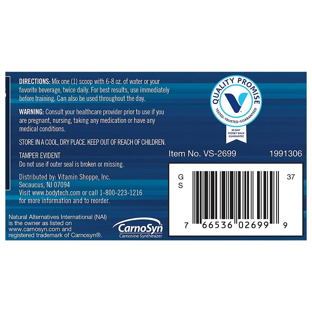 BodyTech Beta-Alanine Powder - Unflavored (5.1 oz. / 90 Servings)