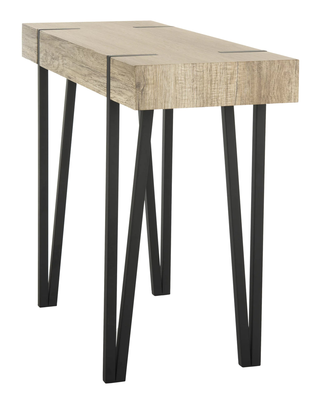 Alyssa Rectangular Mid-Century Wood Top Console Table, Brown