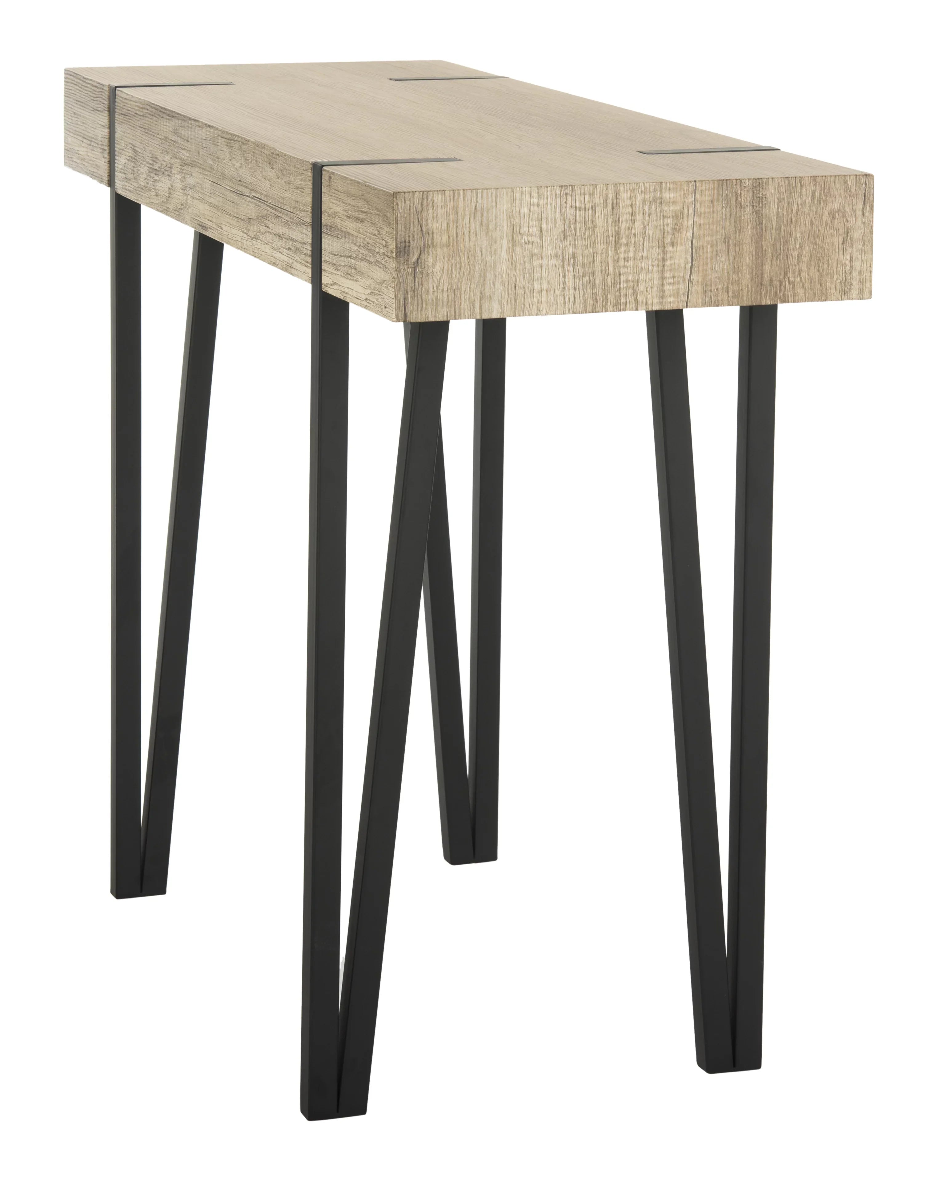 Alyssa Rectangular Mid-Century Wood Top Console Table, Brown