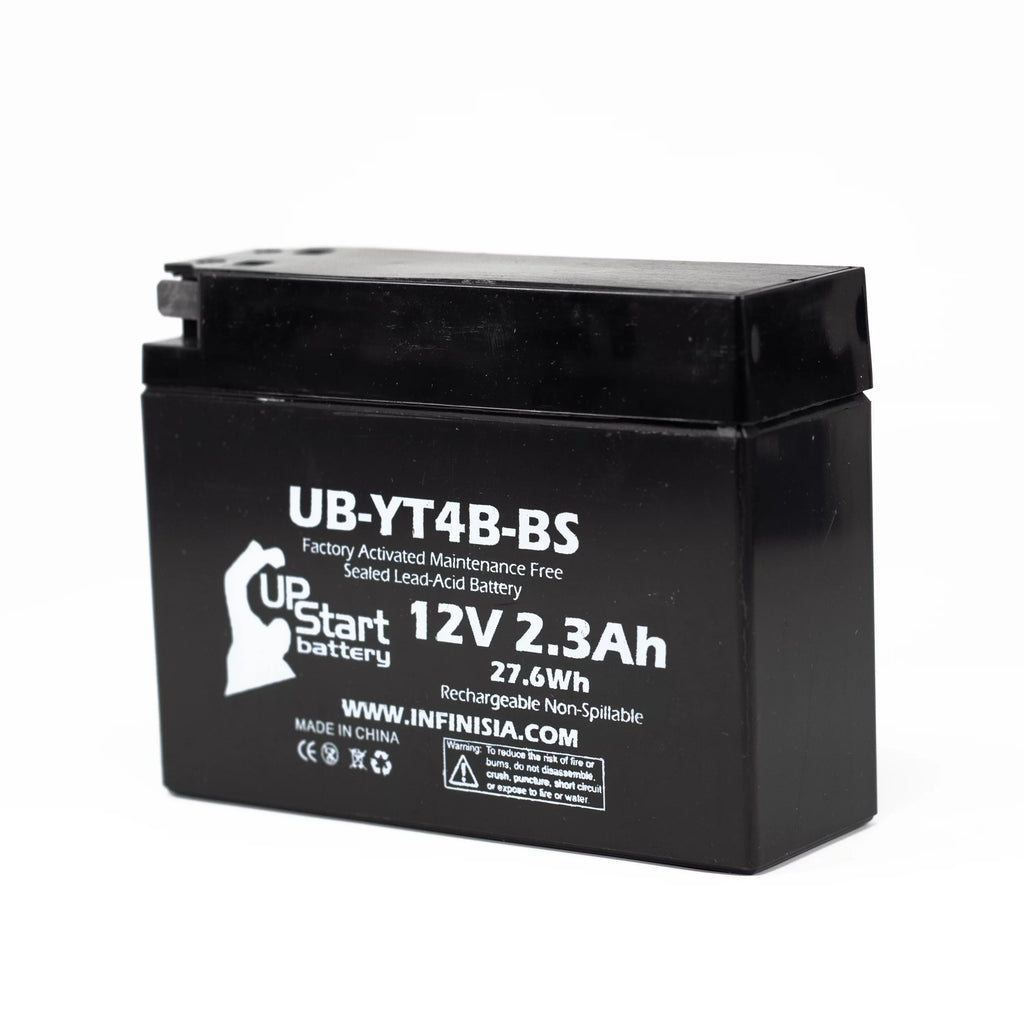 5-Pack UpStart Battery Replacement for 2012 Yamaha SR400 () 400CC Factory Activated, Maintenance Free, Motorcycle Battery - 12V, 2.3Ah, -YT4B-