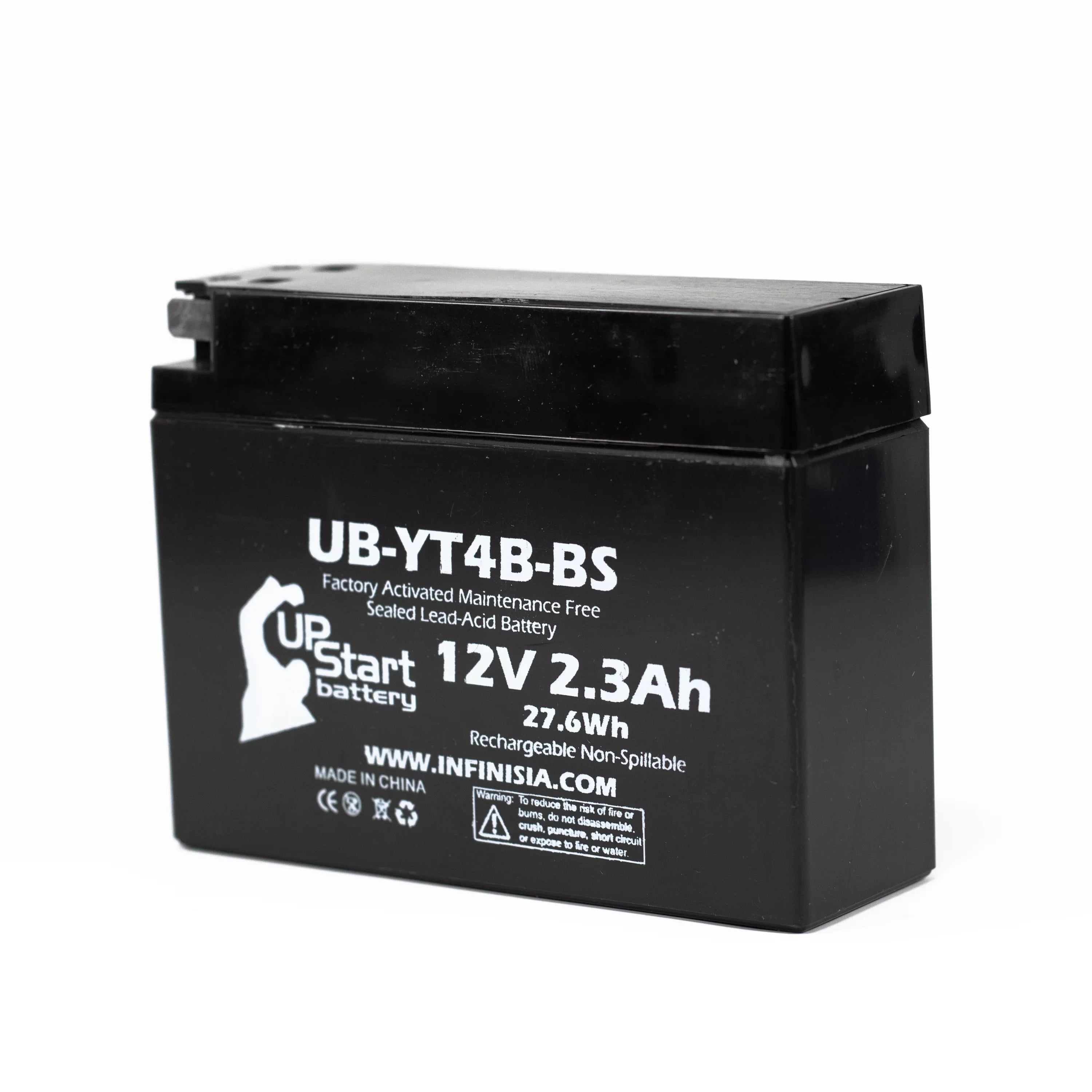 5-Pack UpStart Battery Replacement for 2012 Yamaha SR400 () 400CC Factory Activated, Maintenance Free, Motorcycle Battery - 12V, 2.3Ah, -YT4B-