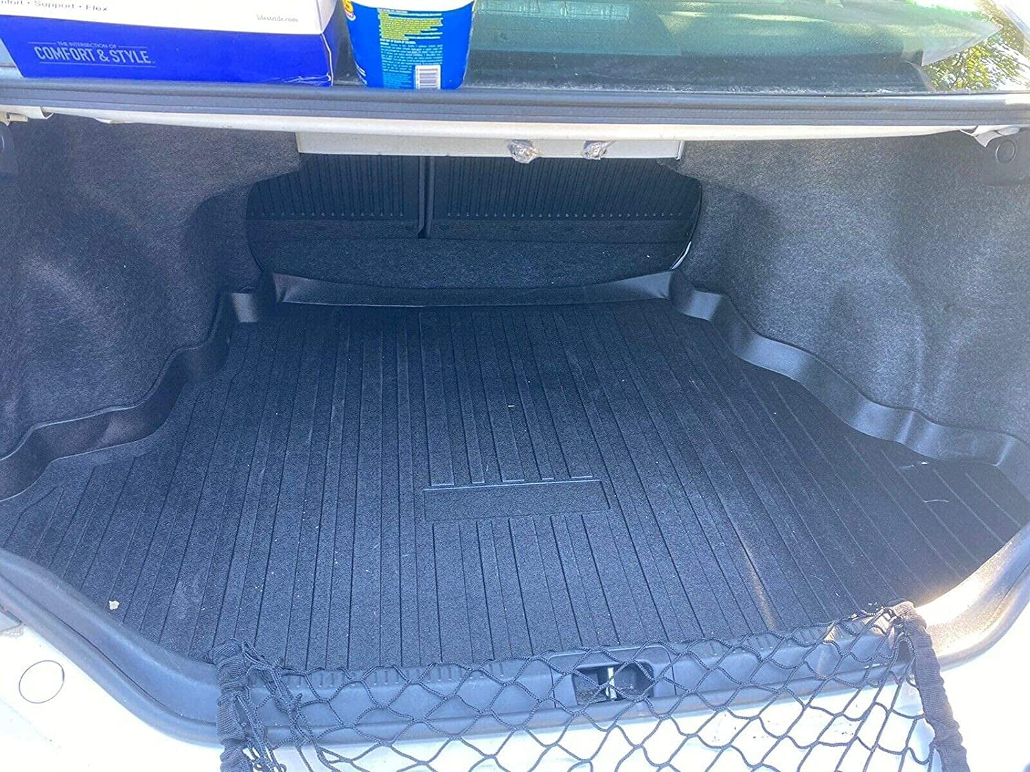 Cargo Liner – Trunk Mat for Toyota Camry 2012-2017 – Weather-Resistant Trunk Mats for Cars with Raised Lip – Non-Slip Car Trunk Mat Rubber – Easy to Install – Laser Pre-Cut Design