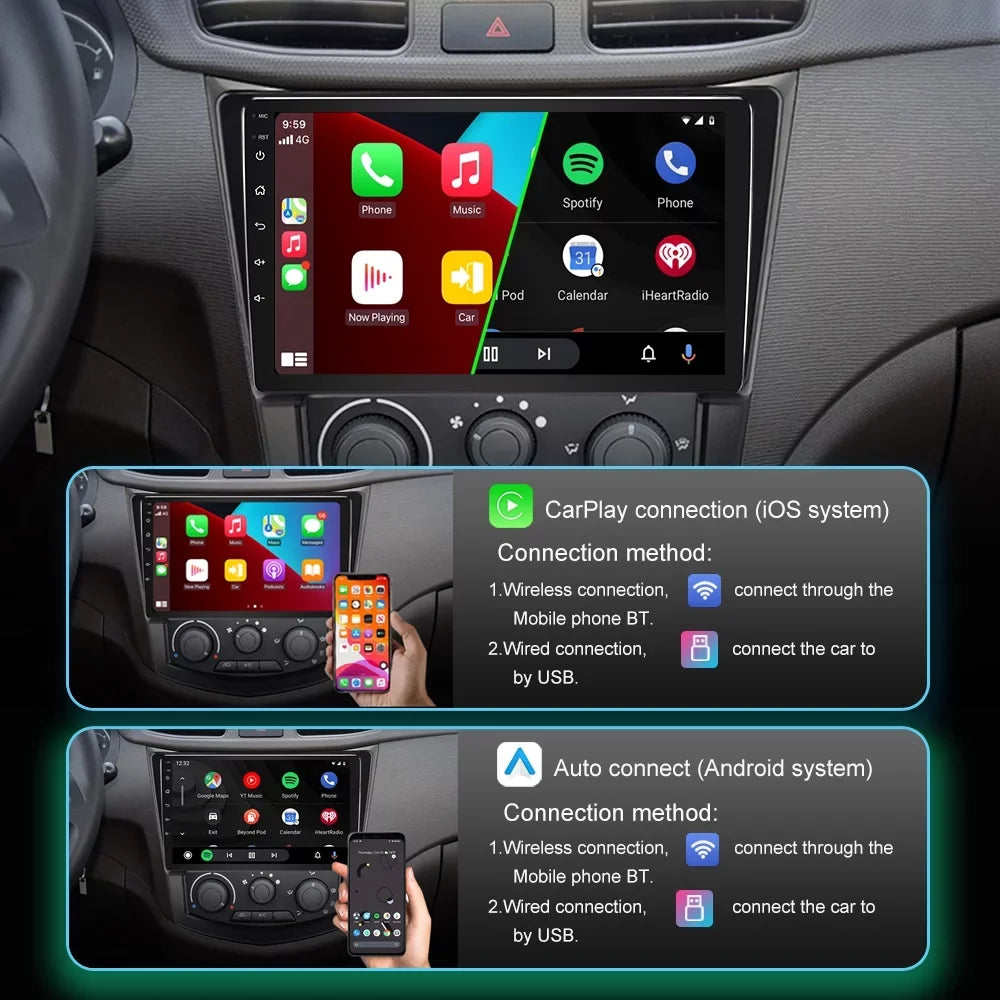 9 inch Apple CarPlay & Android Auto Car Stereo Receiver, Car Radio Compatible with 2010-2013 Mazda 3 with backup camera