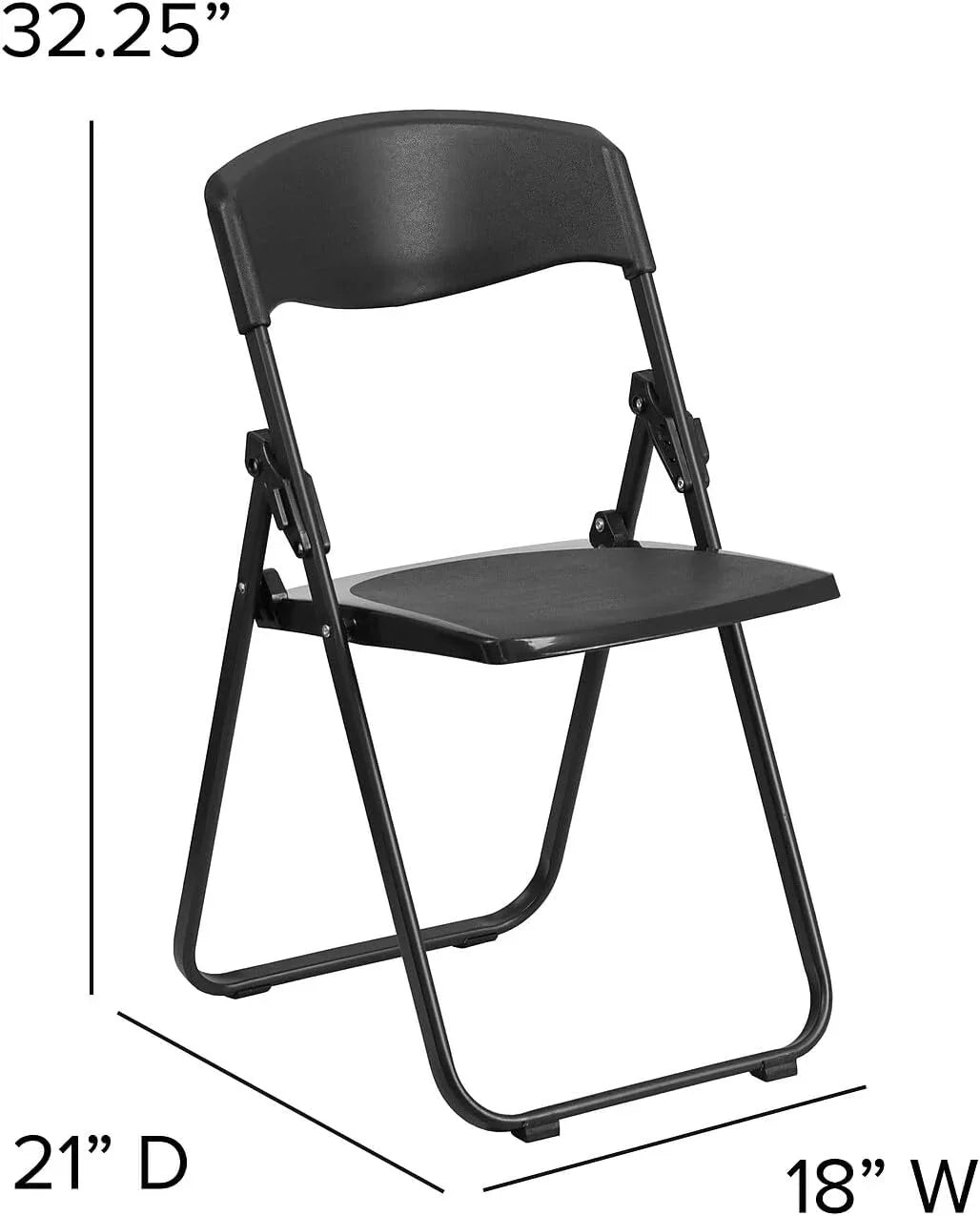 6 Pack  Series 500 Lb. Capacity Heavy Duty Black Plastic Folding Chair With Built-In Ganging Brackets