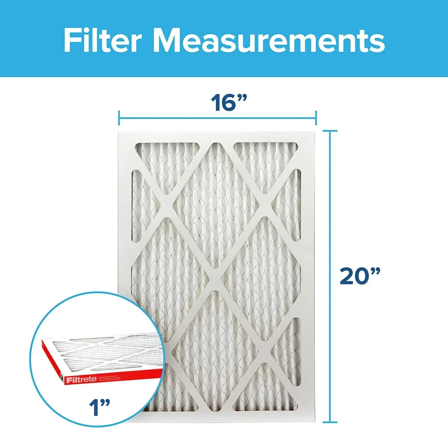 Filtrete 16x20x1,  Furnace Air Filter,  1000, Micro Allergen Defense, 6-Pack (exact dimensions 15.69 x 19.69 x 0.81)