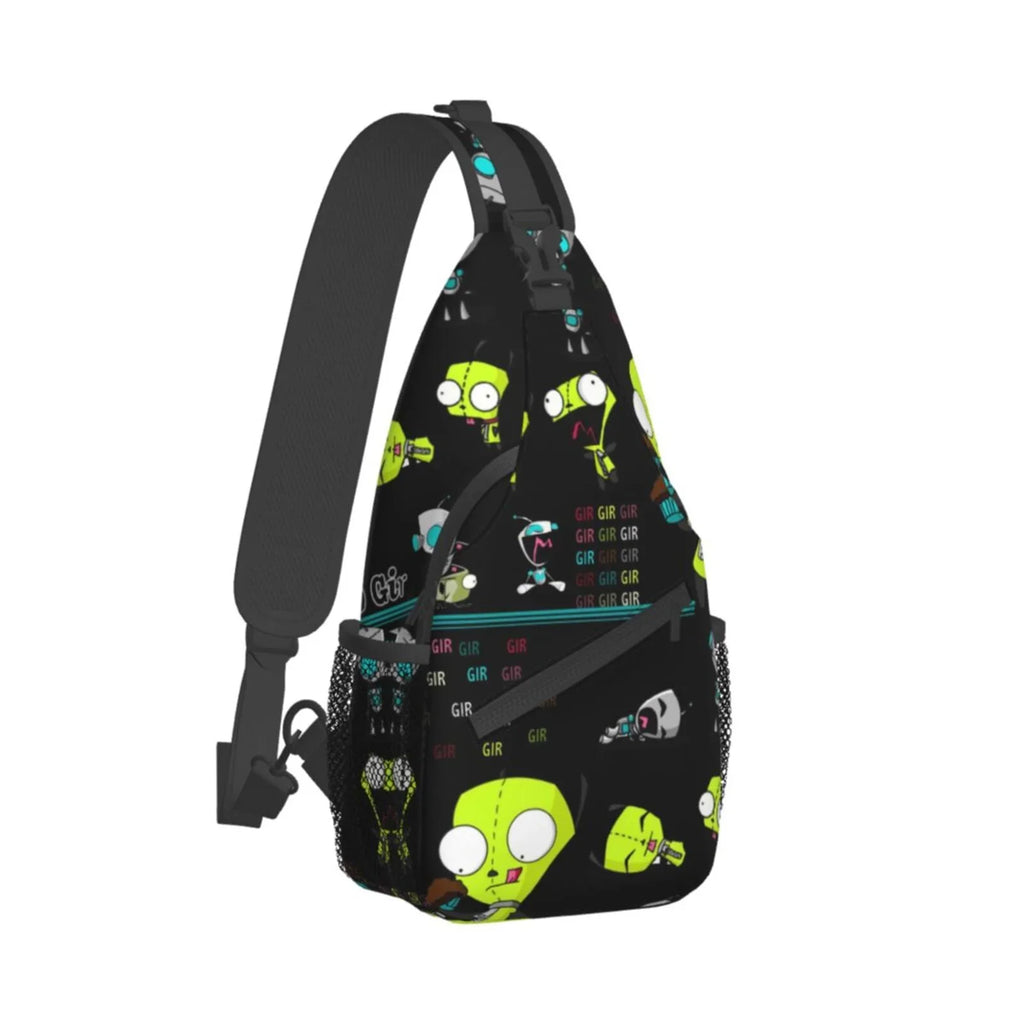 Invader Zim Show Planet Sling Bag Crossbody Backpack Chest Bags Diagonally Travel Daypack For Women Men Adults Teen