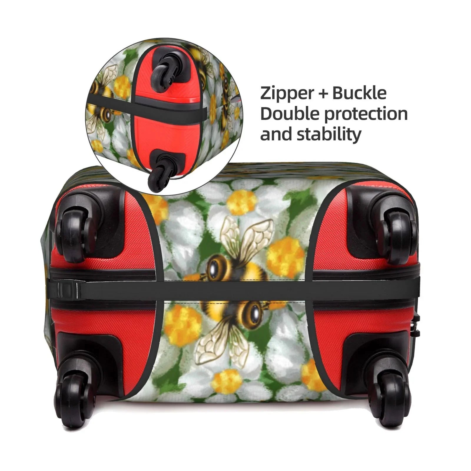 Kll Bees And Flower Luggage Cover Suitcase Cover Suitcase Protector-