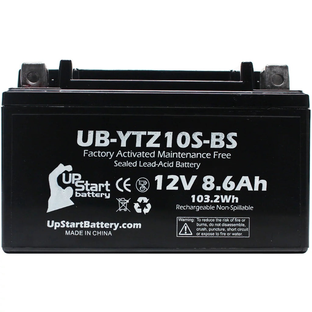 3-Pack UpStart Battery Replacement for 2011 Yamaha -R1 1000CC Factory Activated, Maintenance Free, Motorcycle Battery - 12V, 8.6Ah, -YTZ10S-
