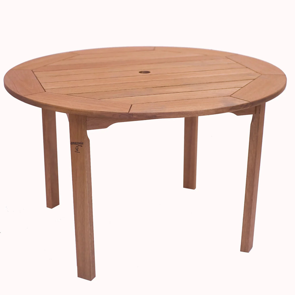 Outdoor Living and Style 5-Piece Brown Nelson Eucalyptus Round Patio Dining Set 47"
