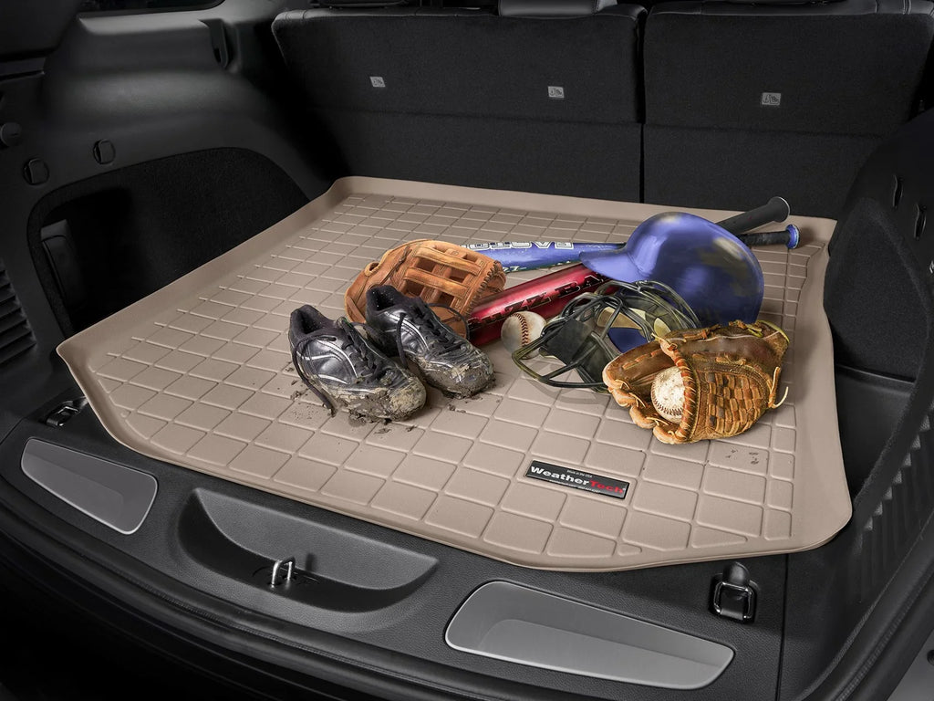 WeatherTech Cargo Trunk Liner with Bumper Protector compatible with 2011-2013 Toyota Highlander - Behind 2nd Row Seating With Bumper Protector, Grey
