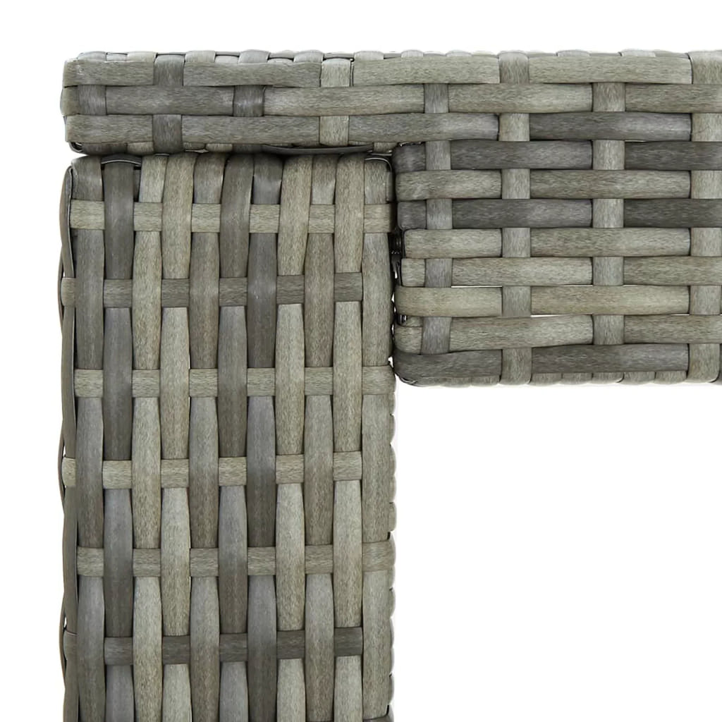 Andoer Garden Bar Table Gray 23.8"x23.8"x43.5" Poly Rattan
