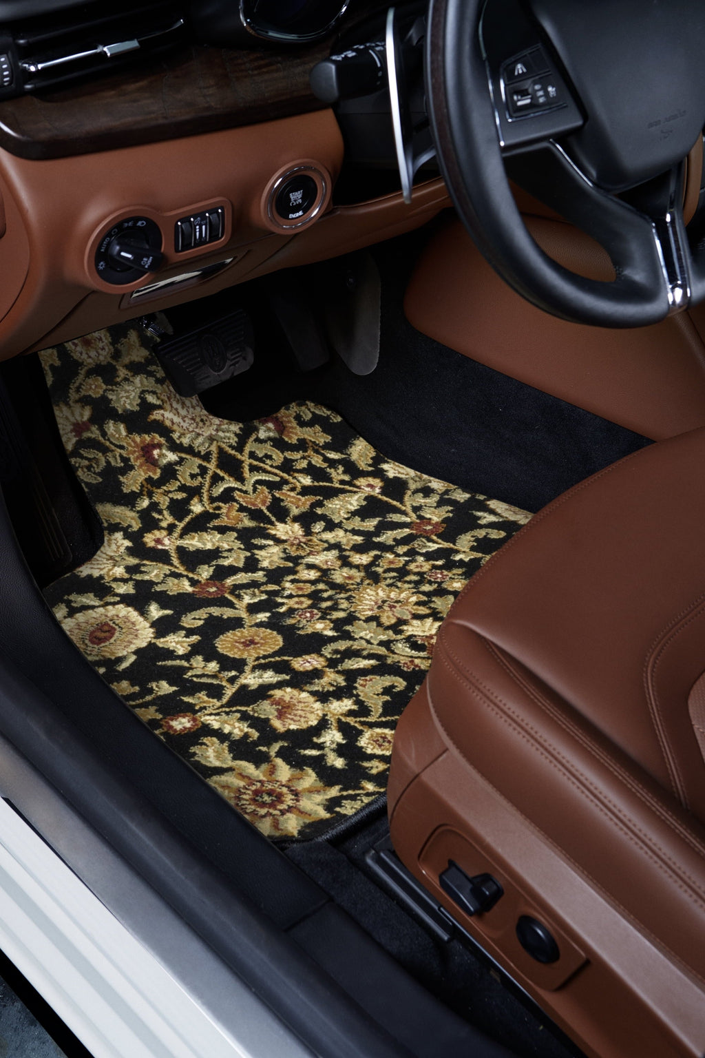 Toyota Highlander Black Oriental Car Mats, Custom Fit for 2014, 2015, 2016, 2017, 2018, 2019 - Medium Trunk / Cargo Carpet Car Mat with Rear Seat Down