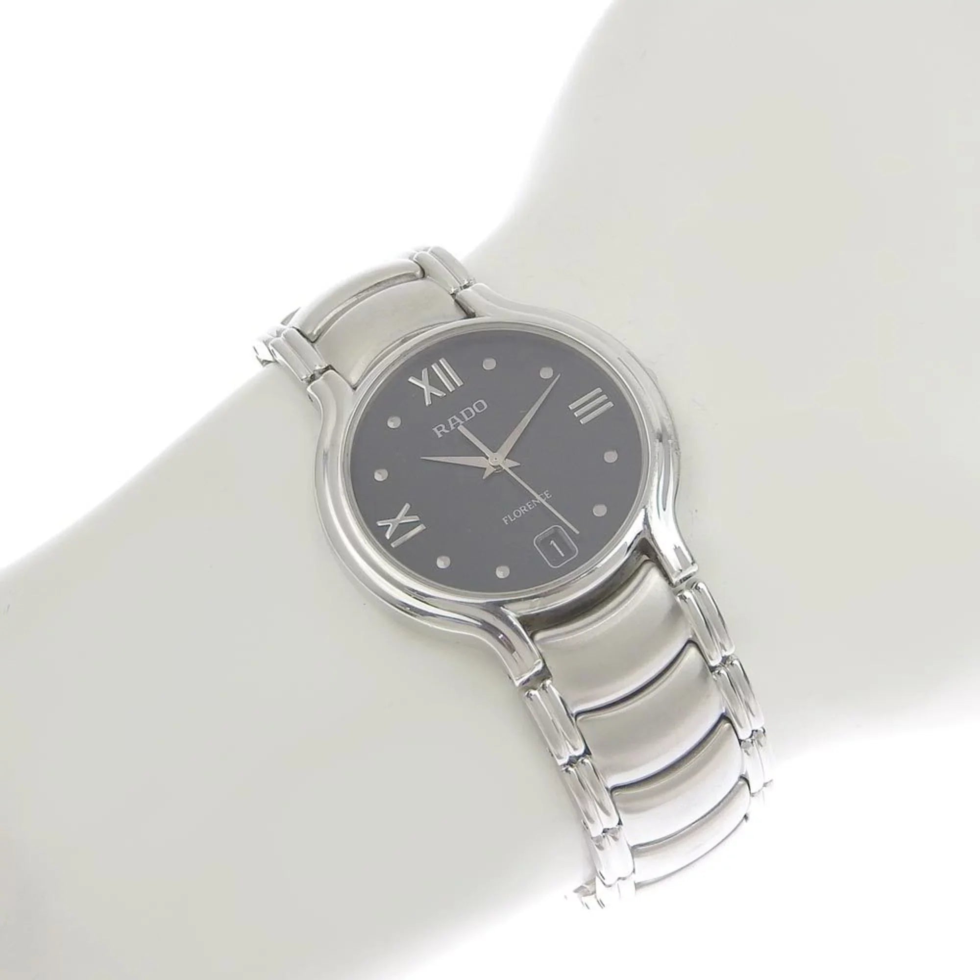 Pre-Owned Rado  Florence men's quartz battery watch black dial 115 3777 4 (Good)