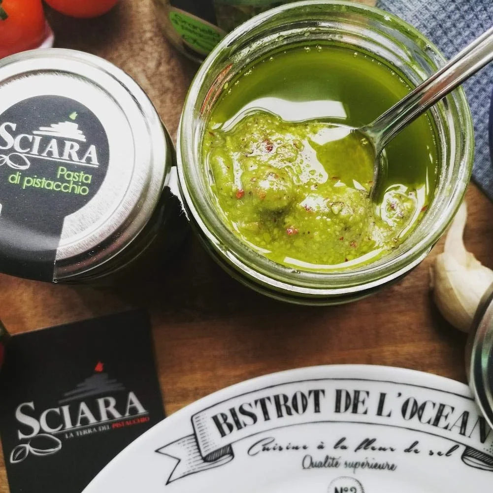 Sicilian Pistachio Pesto  Pistachio From Bronte, Italy  Glass Jar 190G (6.7 Oz) (Pack Of 2)