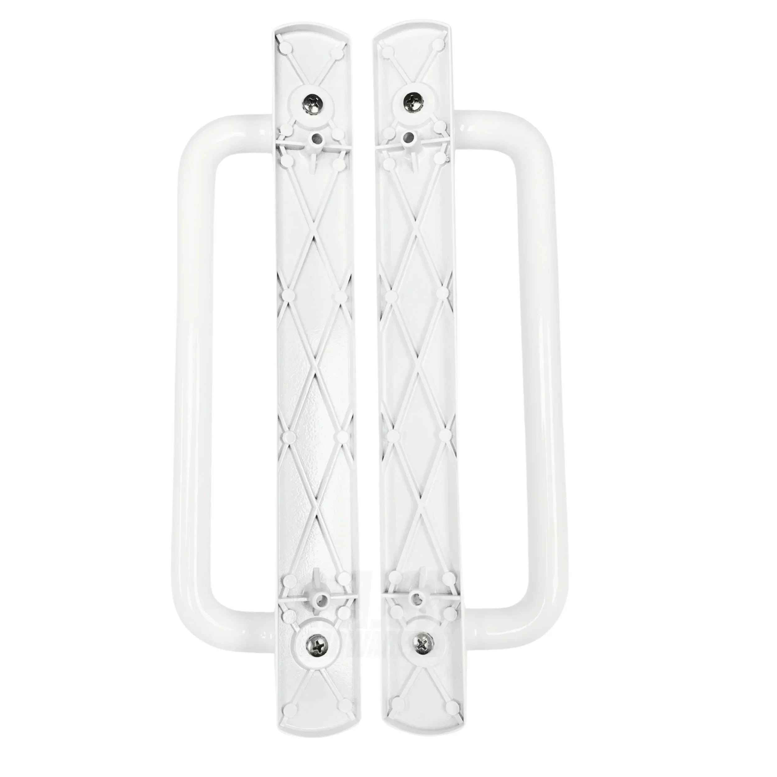 5400 Sliding Door Handle Set with Mortise Lock and Keys | White Handle Replacement for Patio Glass Door Repair 7-15/16 hole spacing 12.5 Faceplate Handle | (-489-)