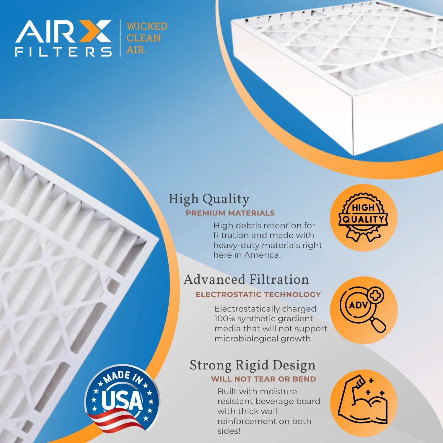 20x25x5 Air Filter  11 Comparable to  1000,  1200 &  7 Compatible with Goodman / Amana M8-1056 Premium  Made 20x25x5 Furnace Filter 1 Single Filter by     .