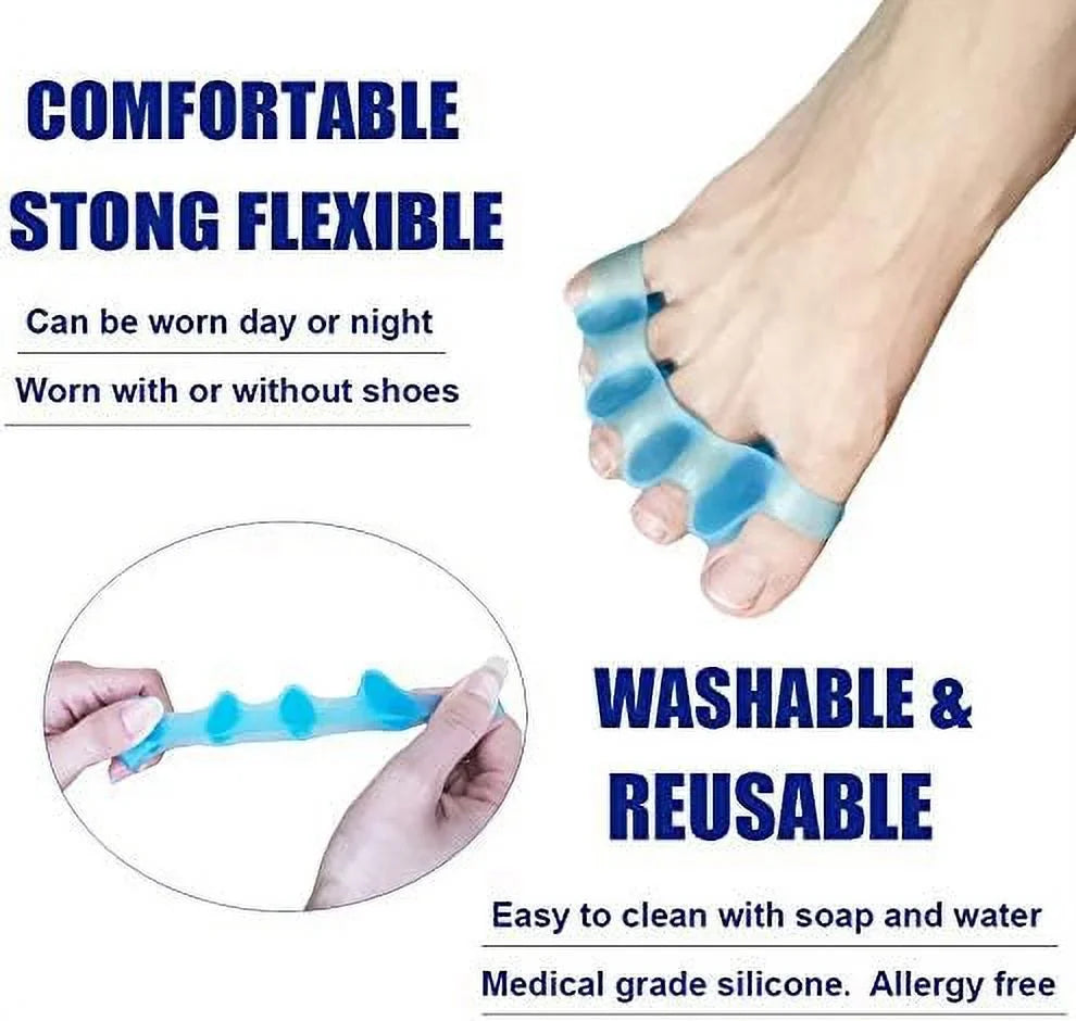 4Pcs Toe Separators & Toe Stretcher Spacer for Yoga, Walking and Dancing - Bunion Relief, Gel Toe Alignment for Women and Men