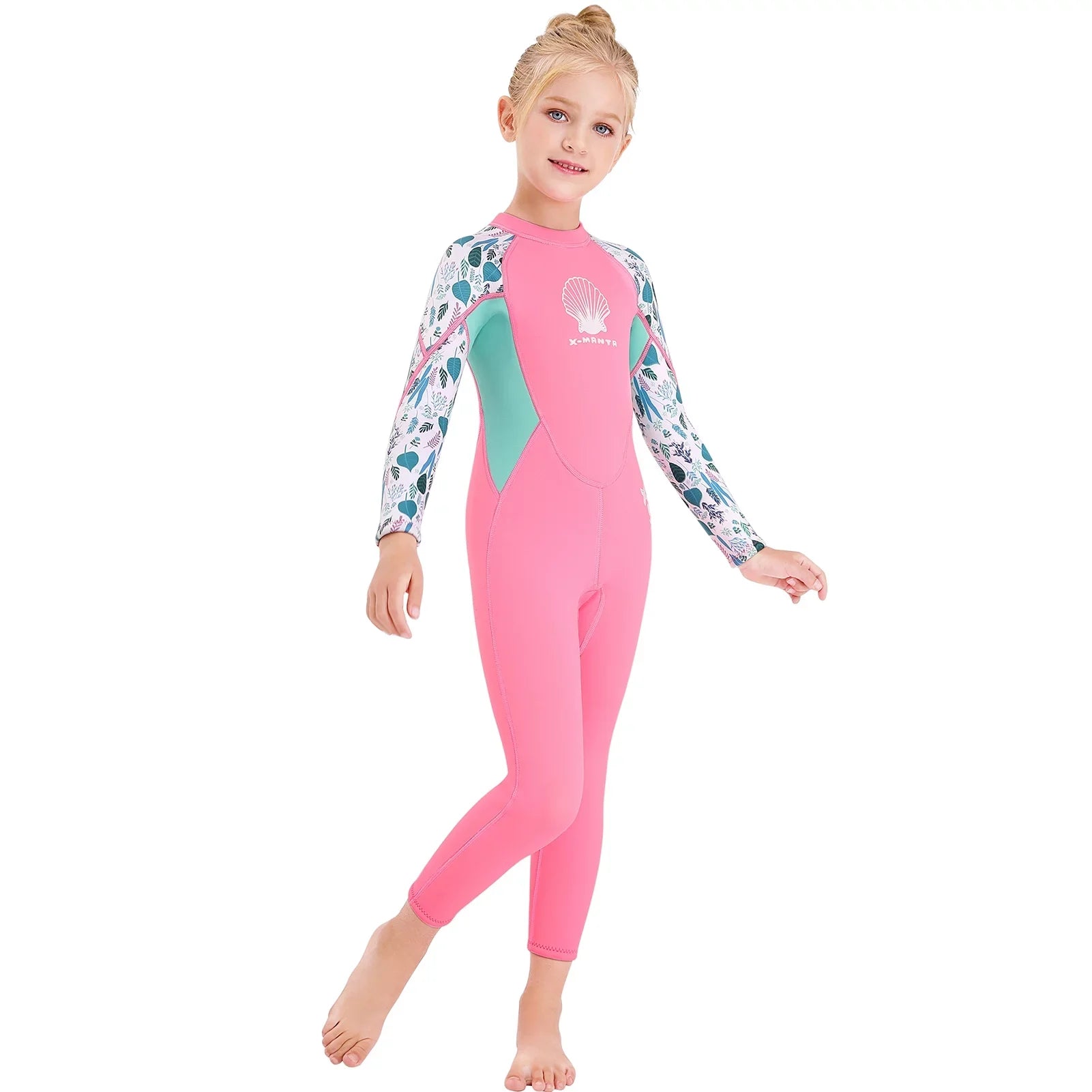 X- Wetsuit for Girls - Quick Dry One Piece Surf Suit - Long Sleeve Diving Swimsuit with Back Zipper