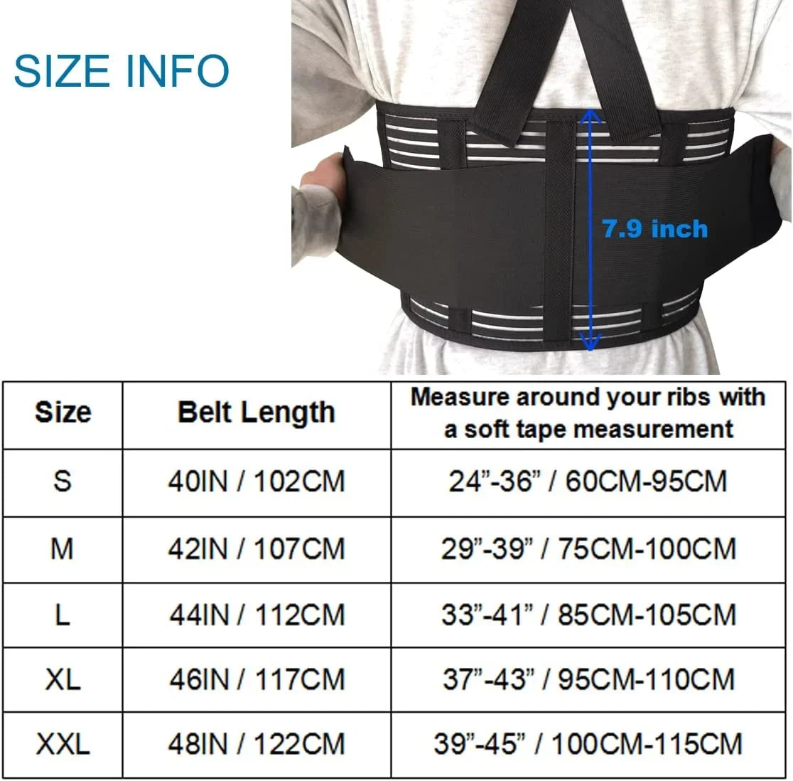 Solmyr Rib and Chest Support Brace, Broken Rib Brace, Breathable Rib Belt for Sore or Bruised Ribs Support, Sternum Injuries, Dislocated Ribs Protection, Pulled Muscle Pain (L/)