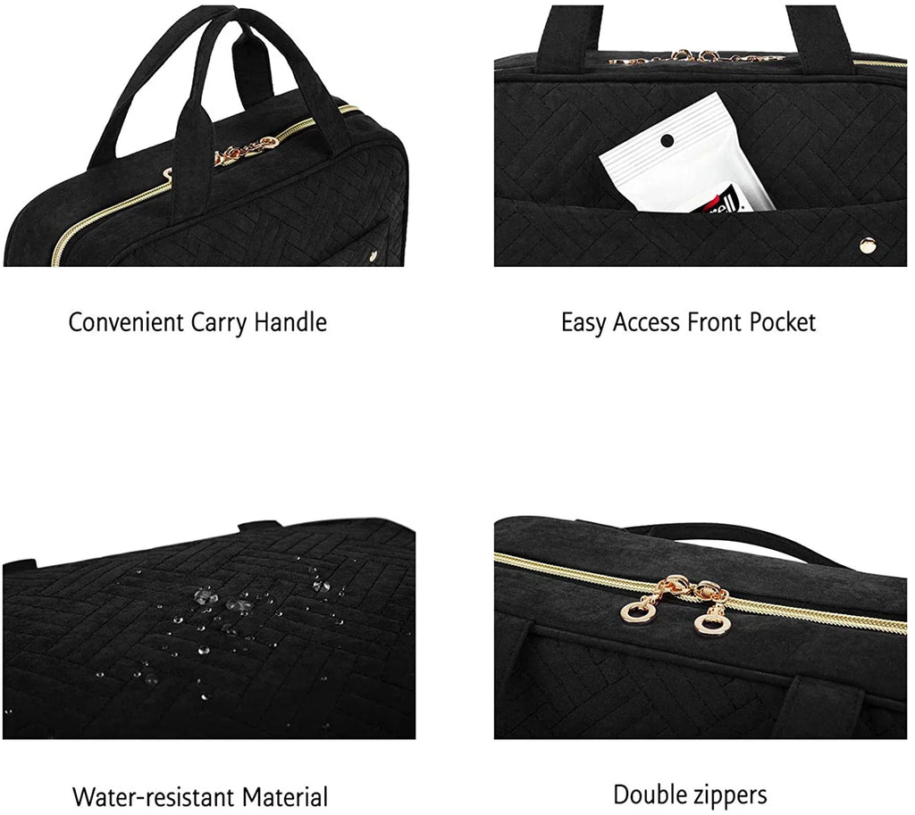 Toiletry Bag Travel Bag with Hanging Hook, Water-resistant Makeup Cosmetic Bag Travel Organizer for Accessories, Shampoo, Full Sized Container, Toiletries