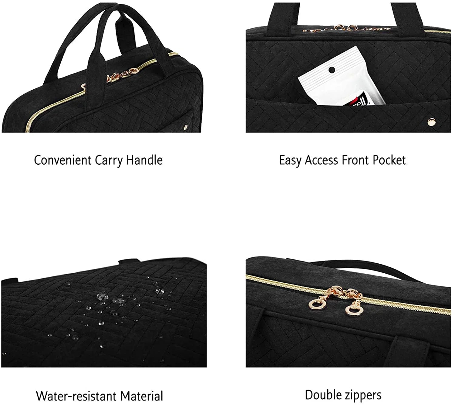 Toiletry Bag Travel Bag with Hanging Hook, Water-resistant Makeup Cosmetic Bag Travel Organizer for Accessories, Shampoo, Full Sized Container, Toiletries