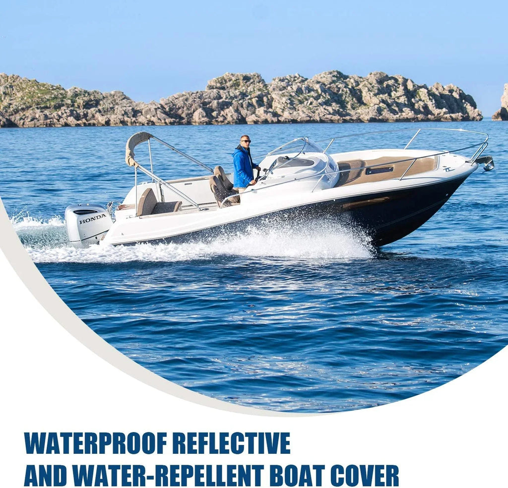 Trailable Marine Grade Boat Cover Heavy Duty 600D Fits V-Hull Runabouts Aluminum Fishing Pro-Style Bass Boats F Fit 17-19Ft Width To 96In 9921-0122-36