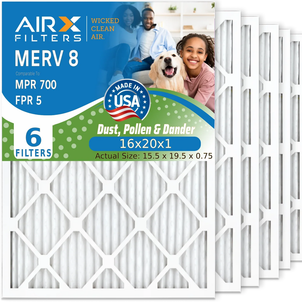 16x20x1 Air Filter  8 Comparable to  700 &  5 Electrostatic Pleated Air Conditioner Filter 6 Pack   Premium  Made 16x20x1 Furnace Filters by     .