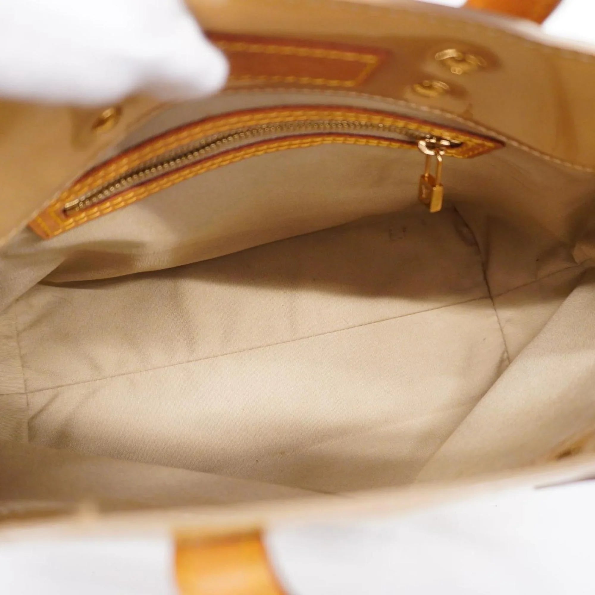 Pre-Owned Louis Vuitton Handbag Vernis Reed  M91144 Beige Women's (Good)