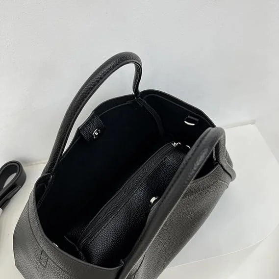 Nvzi Large Capacity Work Vegan Leather Tote Bags,Genuine Leather Shoulder Tote Bag for Women,Slouchy Oversized Bag（White）
