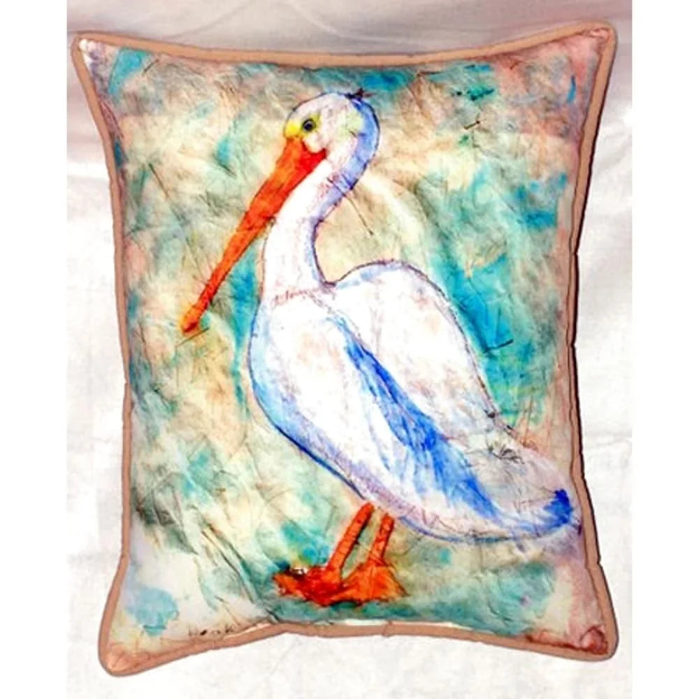 Betsy Drake HJ948 Pelican on Rice Indoor & Outdoor Throw Pillow- 16 x 20 in.