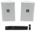 (2)  Control 23-1 White 3" Indoor/Outdoor 70v Commercial Wall Speakers + Amp
