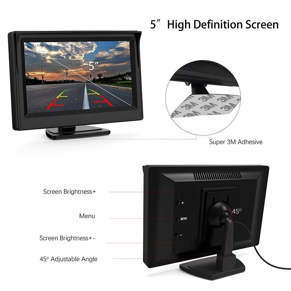 Backup Camera Wireless Car Rear View  Parking System Night Vision + 5" Monitor