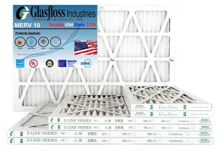 Glasfloss 13x20x1 -  10 -Qty:4 - Furnace Air Filter - Made in  (Actual Size: 12.5 x 19.5x7/8 inch)