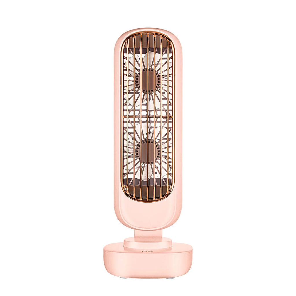 Anself Small Desk Tower Fan 3 Speed Portable  Mini Cooling Tower Fan Dual Air Circulation Standing Fan for Home Office Desktop Bedroom