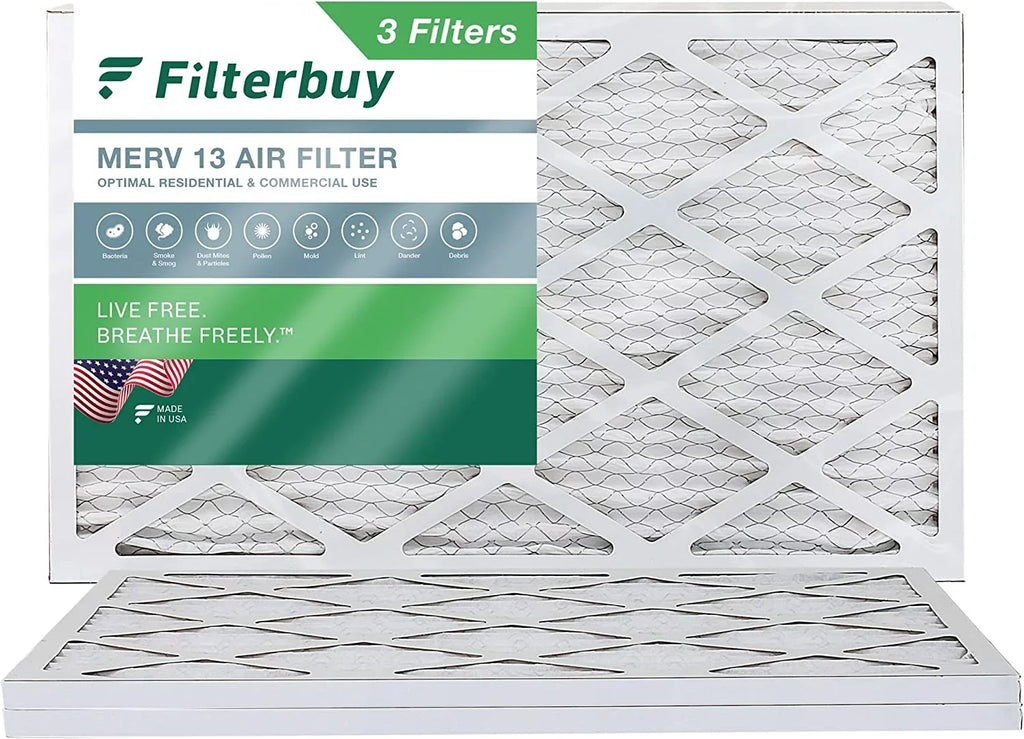 Filterbuy 14x24x1  13 Pleated   Furnace Air Filters (3-Pack)