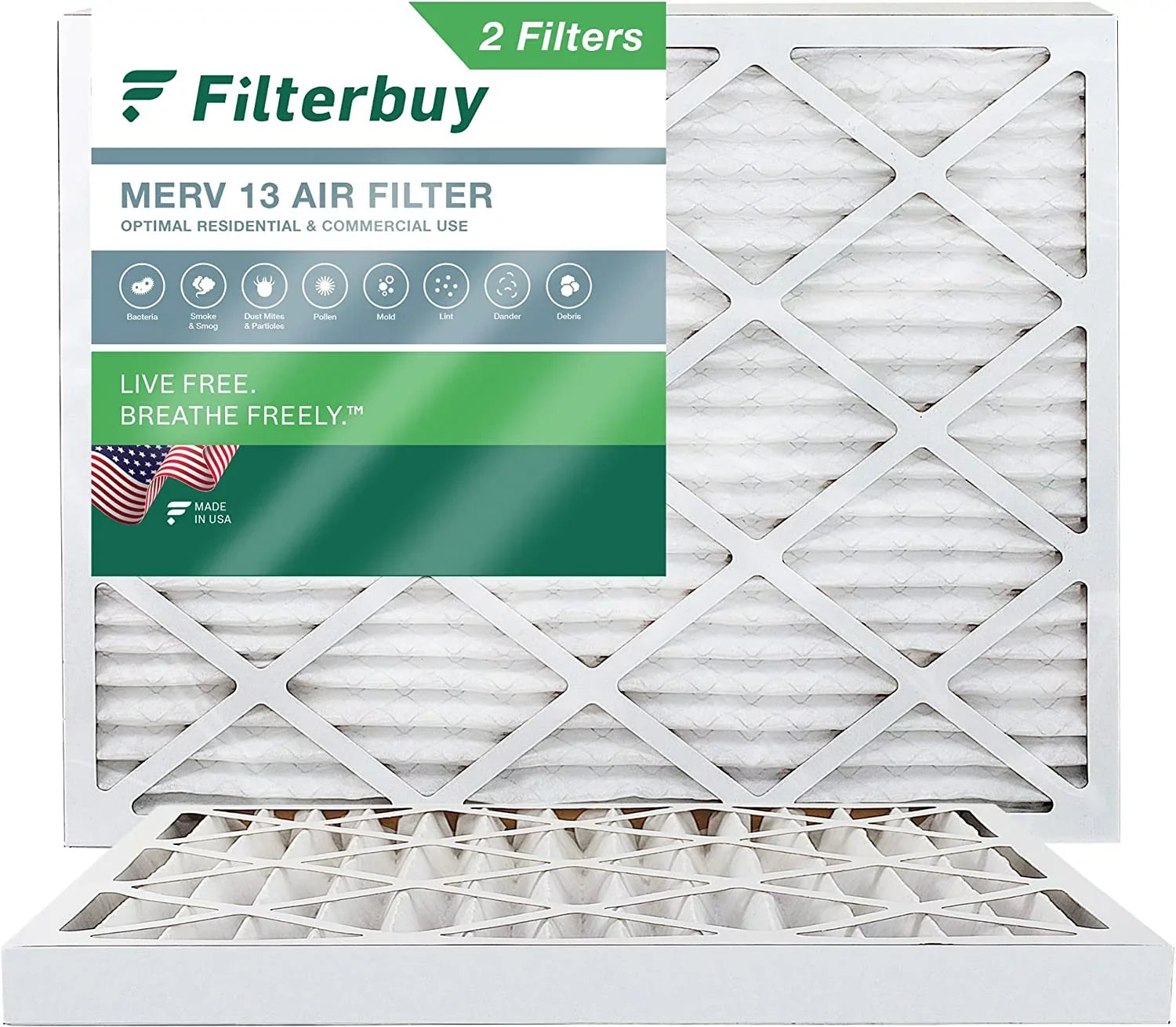Filterbuy 16x20x2  13 Pleated   Furnace Air Filters (2-Pack)