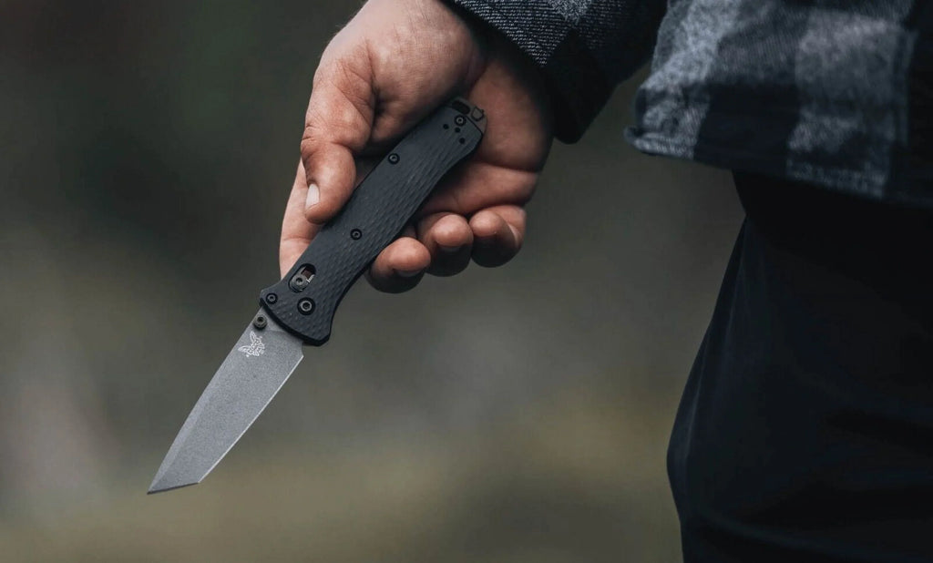 Benchmade Tanto Blade Black Aluminum Handle Folding Knife - -537GY-03