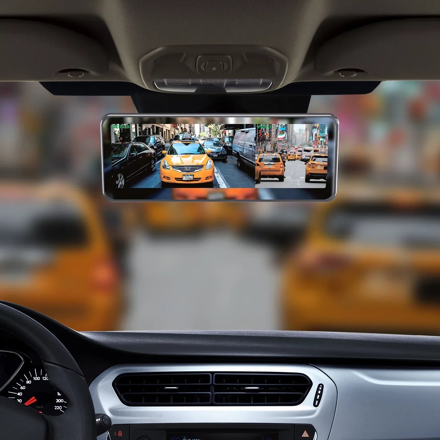 Master Tailgaters Universal Frameless Rear View Mirror with 7"  Display, 4 Video Inputs & Enhanced Visibility