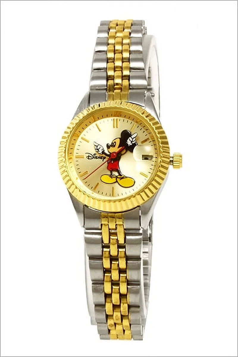 Mickey Mouse Women's MCK340 Classic 'Moving Hands' Two-Tone Bracelet Watch