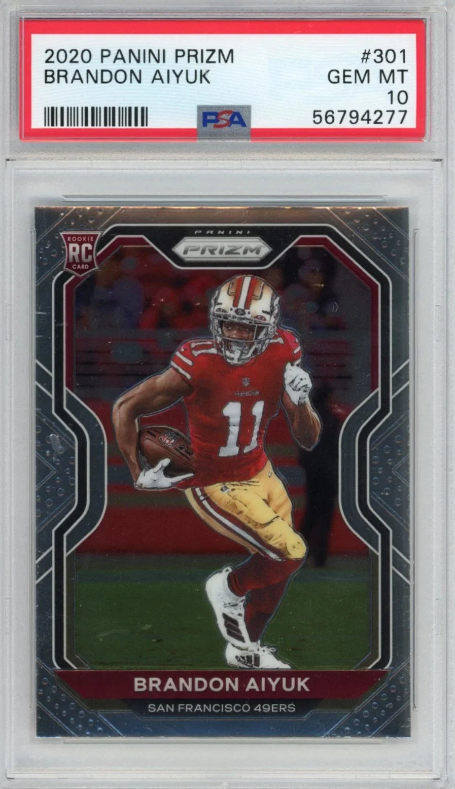 Graded 2020 Panini Prizm Brandon Aiyuk #301 Rookie  Football Card  10 Gem Mint
